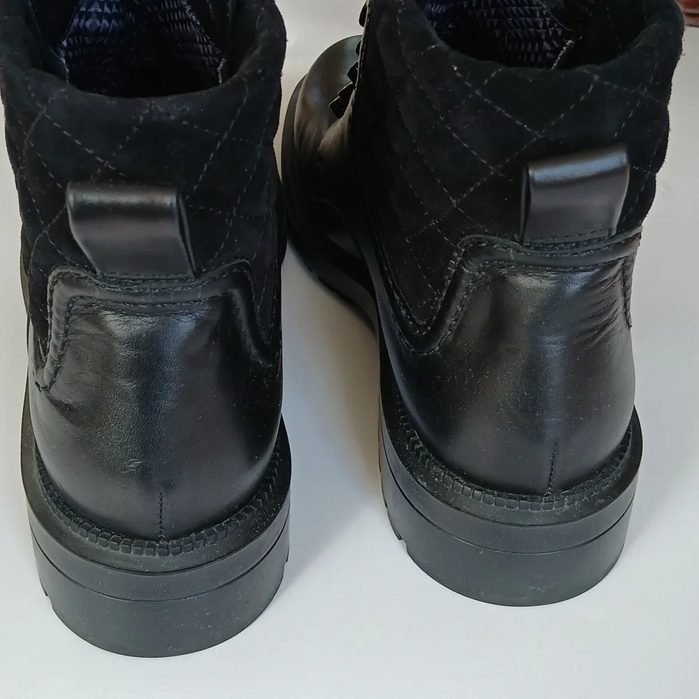 AQUATALIA Black Leather Luxery Moto Classic Boots Made In ITALY womens Sz10 - Picture 6 of 8